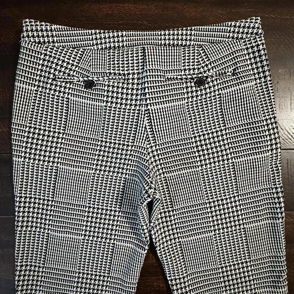 Harve Benard Glen Plaid Houndstooth Ankle S Preppy Trousers White Black 4 - Picture 4 of 10